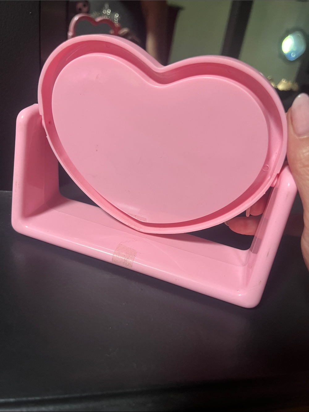 Vintage Sanrio Pink Heart-Shaped Vanity Mirror 1989 - Picture 6 of 9